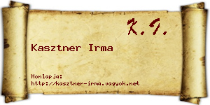 Kasztner Irma névjegykártya