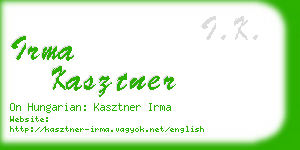 irma kasztner business card